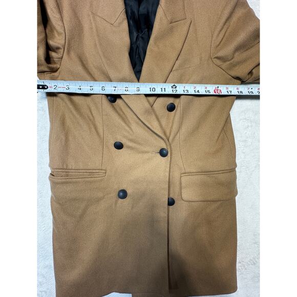Rag & Bone Camel Double Breasted Wool Blend Blazer SZ 10 Quiet Luxury Classic - Picture 8 of 10